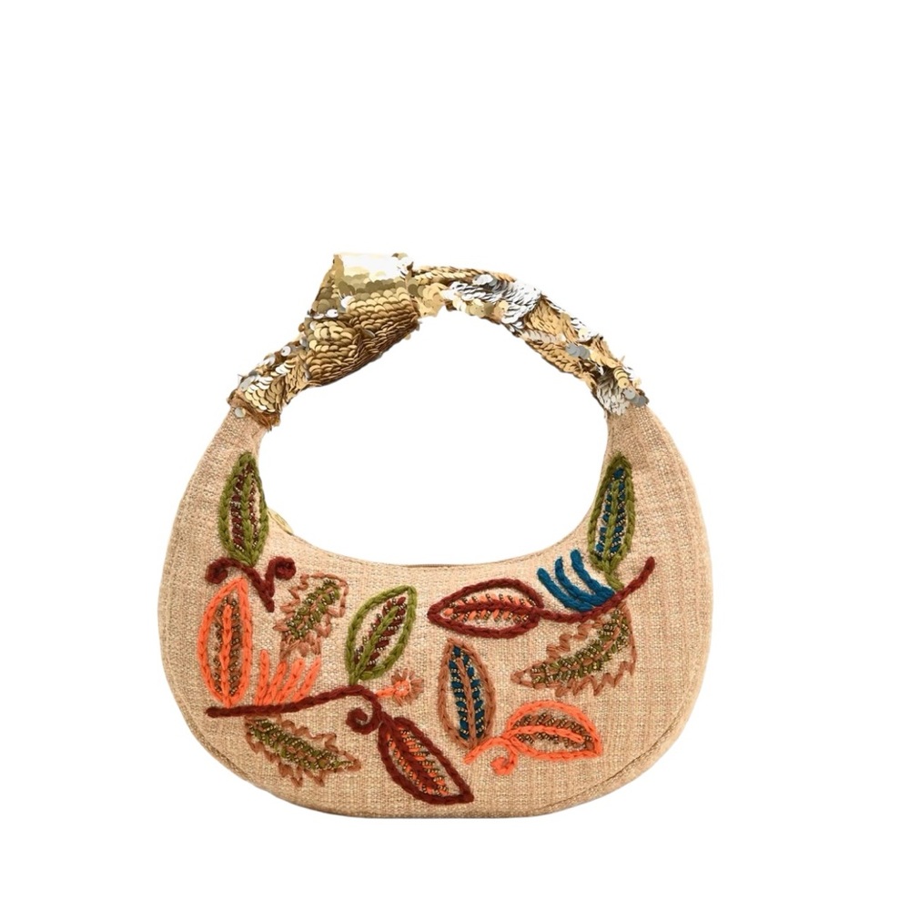 NWT American and Beyond Autumn Leaves Beige/multicolor Hobo Bag